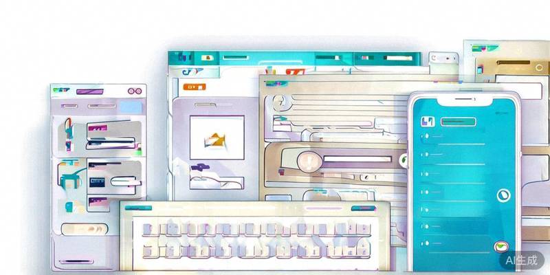 多设备屏幕同步展示统一的品牌客服界面，包括网站聊天窗口、手机应用通知和社交媒体消息，象征无缝的全渠道服务整合